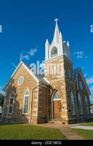 Texas Hill Country, Mason County, Hilda United Methodist Church built 1902 Stock Photo