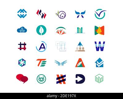 Mega Logo Design Collection. Best Premium Logo Vector Template. Logo Mood board Concepts and Idea generations set Stock Vector