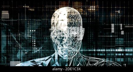 Futuristic Interface Business Graph and Chart Art Stock Photo