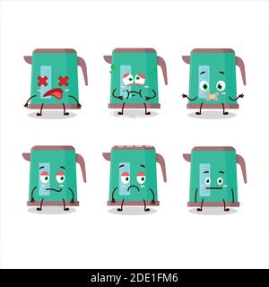 Digital kettle cartoon character with nope expression. Vector illustration Stock Vector