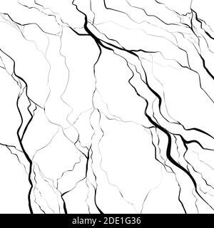Earthquake. Black cracks on a white background. Natural disaster. Modern cataclysm. Vector square image for articles and your design. Stock Vector