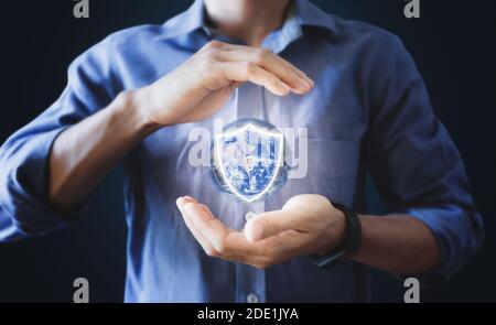 Saving earth, Energy saving and Security concept. Element of this image are furnished by NASA Stock Photo