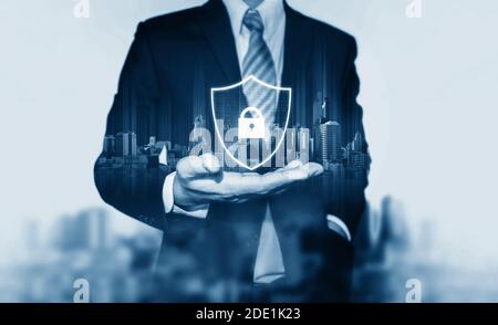 Real estate and home insurance and protection concept Stock Photo