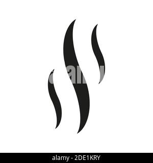 Aroma icon isolated. Smell, odor, vapor, smoke sign or steam vector symbol on white background Stock Vector