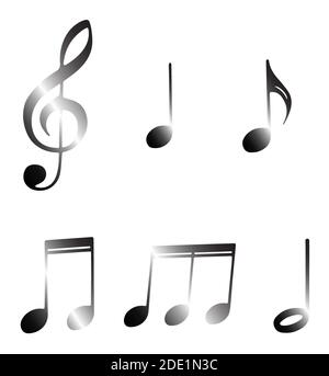 musical notes and signs on a transparent background Stock Vector