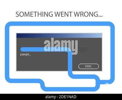 screensaver, illustration. An error occurred while exporting the object in the program. Incorrect operation of the application. Isolated vector on whi Stock Vector