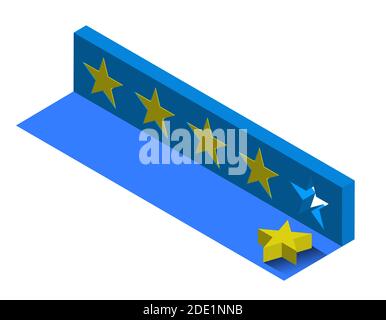 star rating among customers dropped out. Product Rating Drop Isometric on a white background Stock Vector