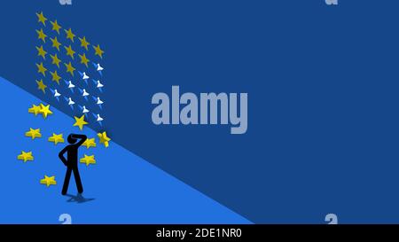 template, concept. Stars and likes of subscribers. Falling content ratings. Stars have fallen from their places. Isometric vector Stock Vector