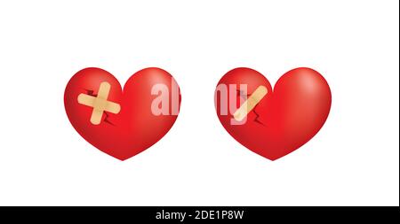 Broken 3d heart. vector illustration Stock Vector