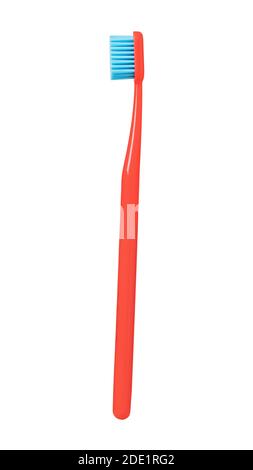 Orange toothbrush for adults isolated on a white background Stock Photo
