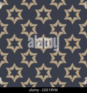Abstract six-pointed stars seamless pattern. Jewish symbols. Stylish texture. Vector color background. Stock Vector