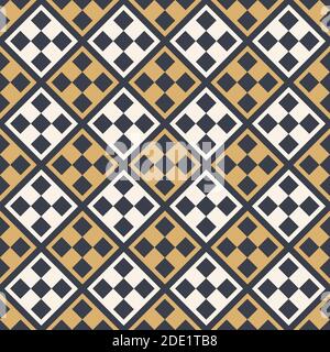Abstract seamless rhombuses pattern. Checkered tiles. Minimalistic graphic print, geometric ornament. Vector color background. Stock Vector