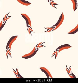 Seamless arrow pattern background. Smoothly randomly located curved arrows. Vector color illustration. Stock Vector