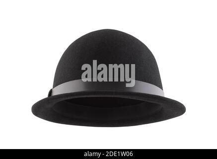 Black bowler hat isolated on white background with clipping path Stock Photo