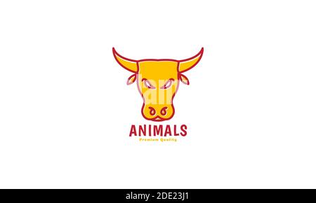 animal Livestock or cow line head abstract colorful logo vector icon illustration design Stock Vector