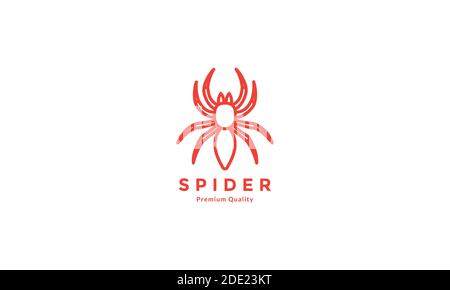 animal insect  spider line orange   logo vector icon illustration design Stock Vector