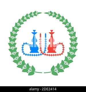 Arabic Hookah Silhouette Isolated on White Background Stock Vector