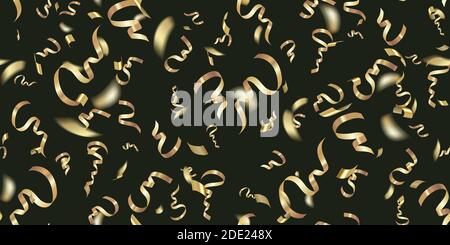 Falling realistic shiny golden tiny confetti isolated on transparent ...