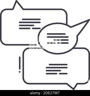 Forums icon, linear isolated illustration, thin line vector, web design sign, outline concept symbol with editable stroke on white background. Stock Vector