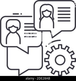 Forums concept icon, linear isolated illustration, thin line vector, web design sign, outline concept symbol with editable stroke on white background. Stock Vector