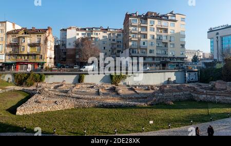 Sofia Bulgaria Serdica ruins The Western Gate of the Ancient Roman city of Serdica archaeological complex in Sofia Bulgaria, Eastern Europe, Balkans, EU Stock Photo