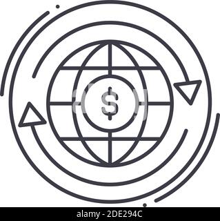 Free trade icon, linear isolated illustration, thin line vector, web design sign, outline concept symbol with editable stroke on white background. Stock Vector