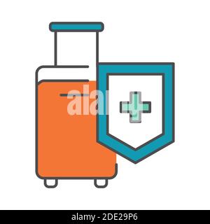 Safe travel color line icon. Epidemic prevention. Stock Vector