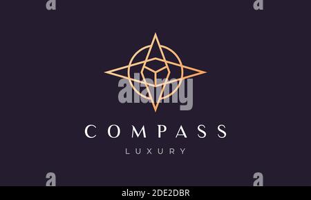 creative compass logo concept with modern and luxury style Stock Vector