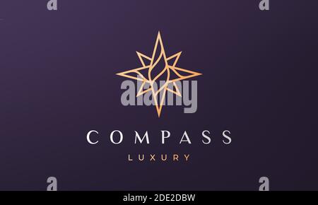 creative compass logo concept with modern and luxury style Stock Vector
