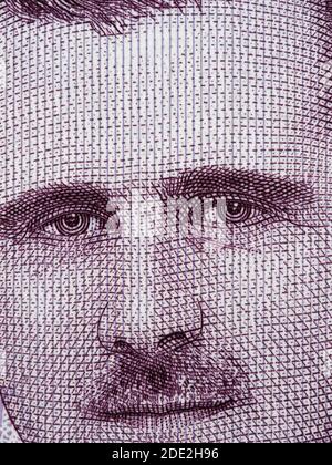 Bashar Assad face on Syria 2000 pounds banknote macro, Syrian money close up Stock Photo