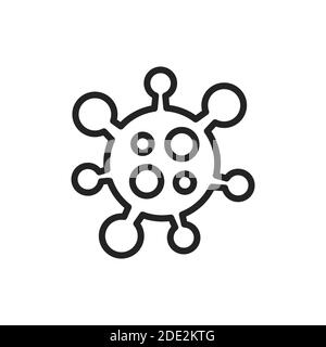 Coronavirus black line icon. Vector illustration Stock Vector