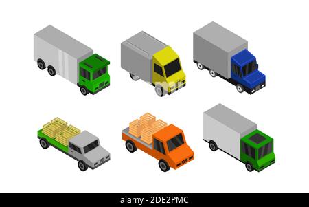 Isometric Truck Set Vector illustration Stock Vector Image & Art - Alamy