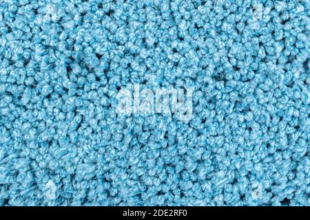 color blue texture fluffy carpet synthetic material background Stock Photo