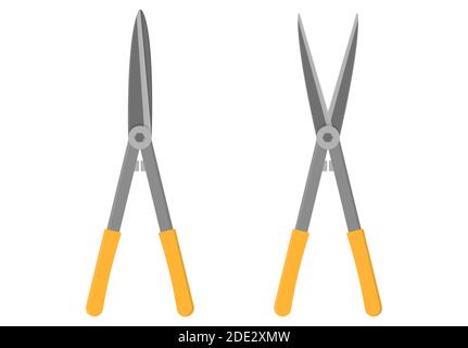 Gardening scissors isolated on white background. Gardening tools. Vector illustration in cartoon style for your design. Stock Vector