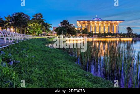 The Iron Mosque of Putrajaya, Malaysia during twilight. Stock Photo