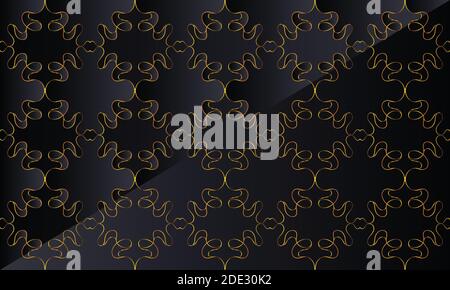 Vintage holiday decorative black and gold luxury background Stock Vector