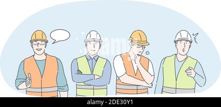 Engineering and construction workers concept Stock Vector