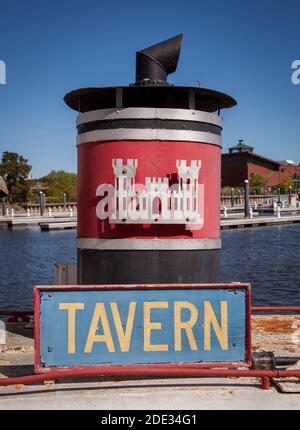 Tavern boat of the Army Core of Engineers Stock Photo