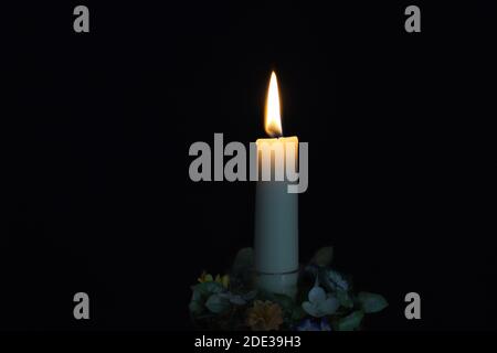 candle light on black background Stock Photo