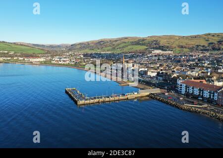 Aerial drone view of Largs, North Ayrshire Stock Photo
