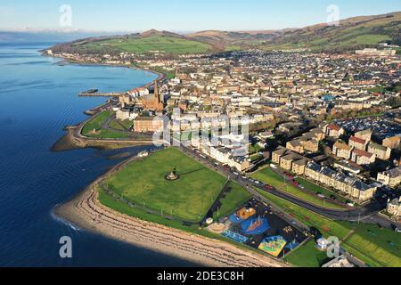 Aerial drone view of Largs, North Ayrshire Stock Photo