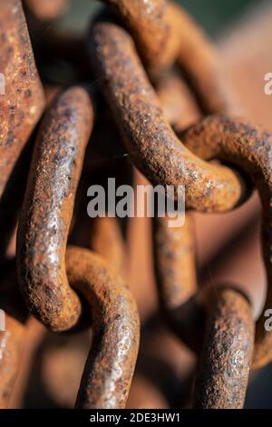Close-up of a rusty chain Stock Photo