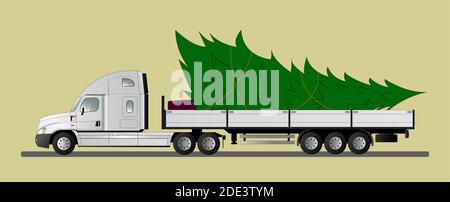 A modern American semi-trailer truck Stock Vector