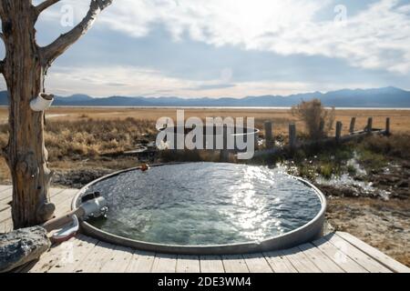 Smith Creak Hot Springs in Central Nevada. Stock Photo