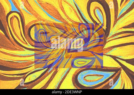 Modern swirl background pattern in yellow Stock Photo