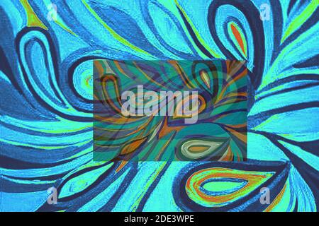 Modern swirl background pattern in blue Stock Photo