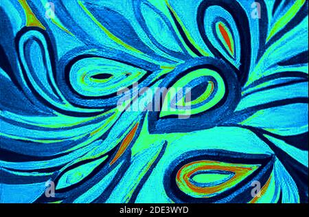 Modern swirl background pattern in blues Stock Photo