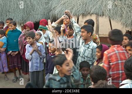 Kids in village, Rajasthan, India Stock Photo