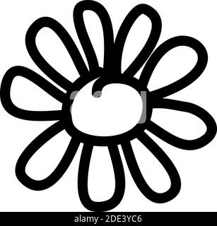 Vector wild flowers, monochrome artistic botanical illustrations, isolated floral elements, hand drawn illustration Stock Vector