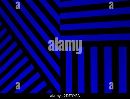 Zigzag background pattern in blue and black Stock Photo